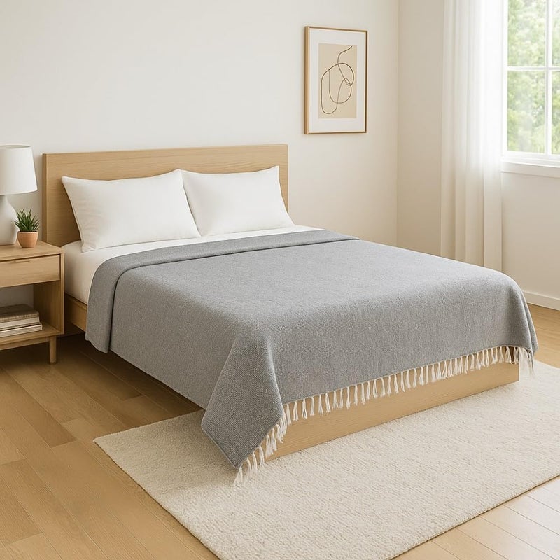 Open Road Goods Solid Color Mexican Yoga Blanket – Large Handwoven Throw for Yoga, Beach, Camping or Home – Soft and Durable Cotton Blend - Image 2